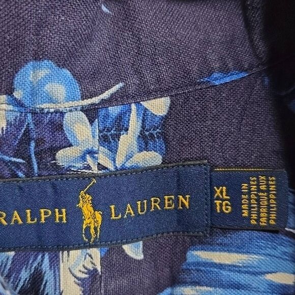 Polo Ralph Lauren Shirt Hawaiian Floral Thick Cotton XL - Picture 3 of 11